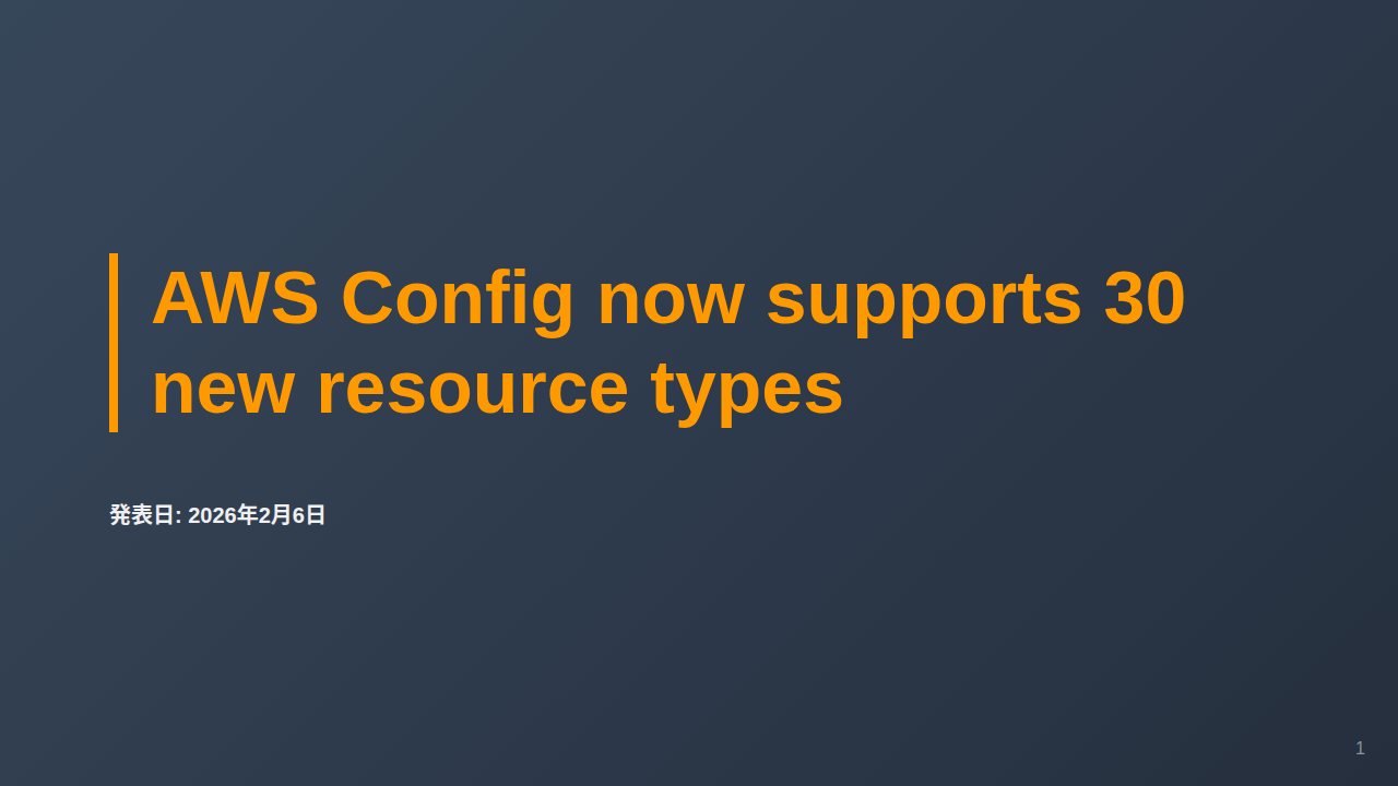 AWS Config now supports 30 new resource types のサムネイル