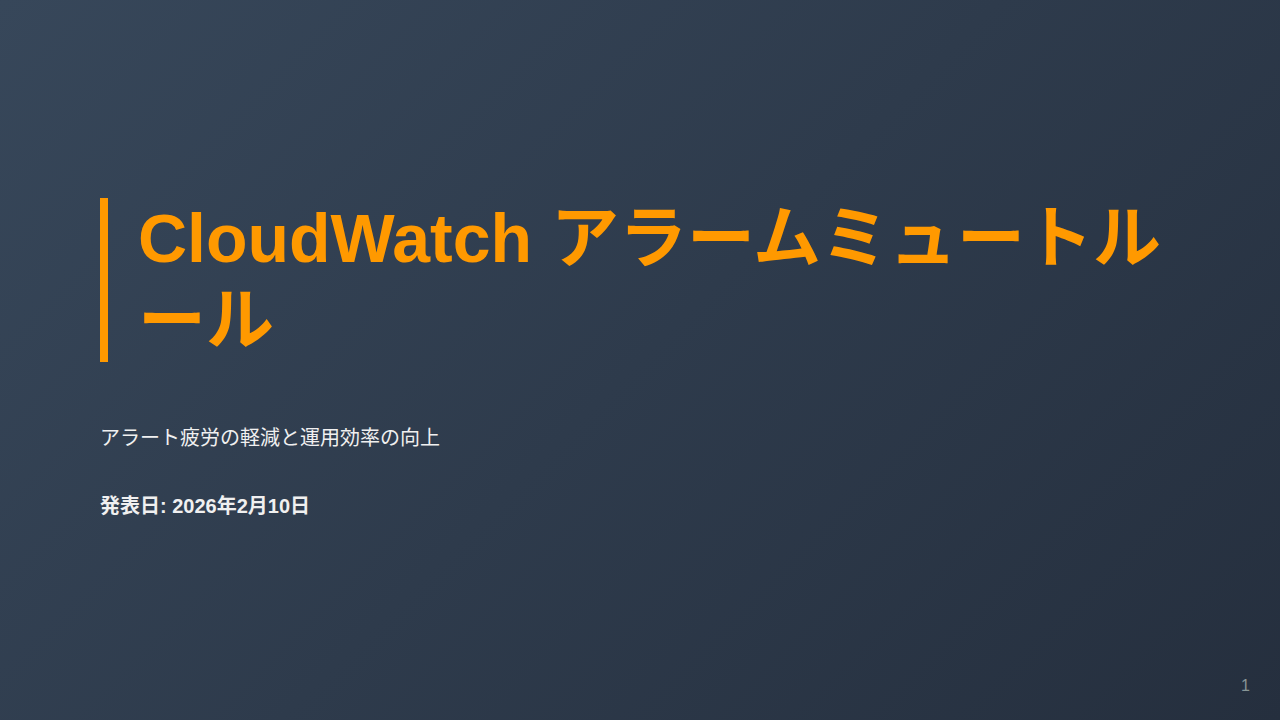 CloudWatch アラームミュートルール のサムネイル