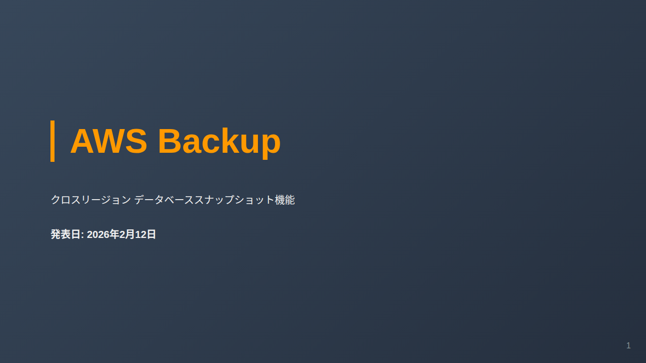AWS Backup のサムネイル