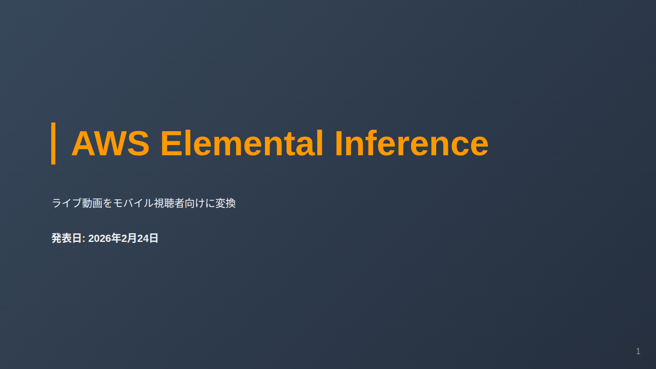 AWS Elemental Inference のサムネイル