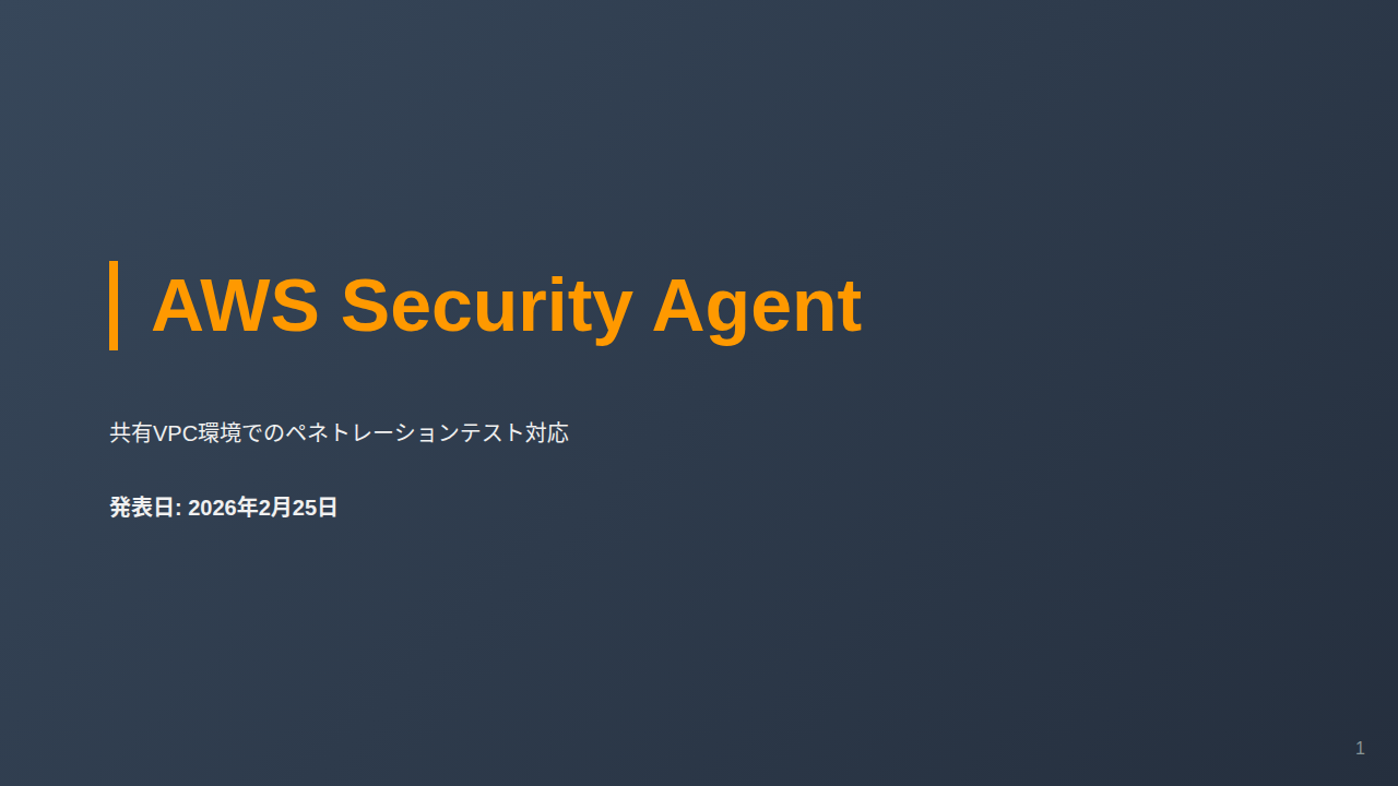 AWS Security Agent のサムネイル