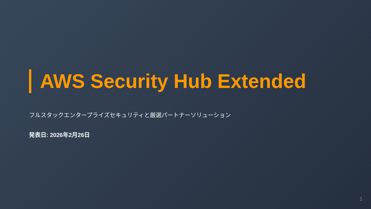 AWS Security Hub Extended のサムネイル