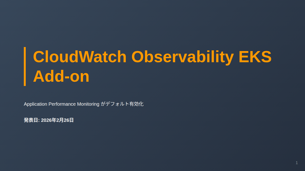 CloudWatch Observability EKS Add-on のサムネイル