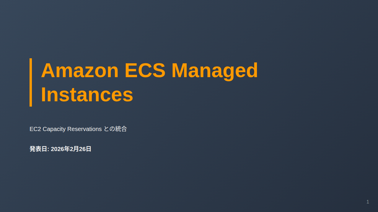 Amazon ECS Managed Instances のサムネイル