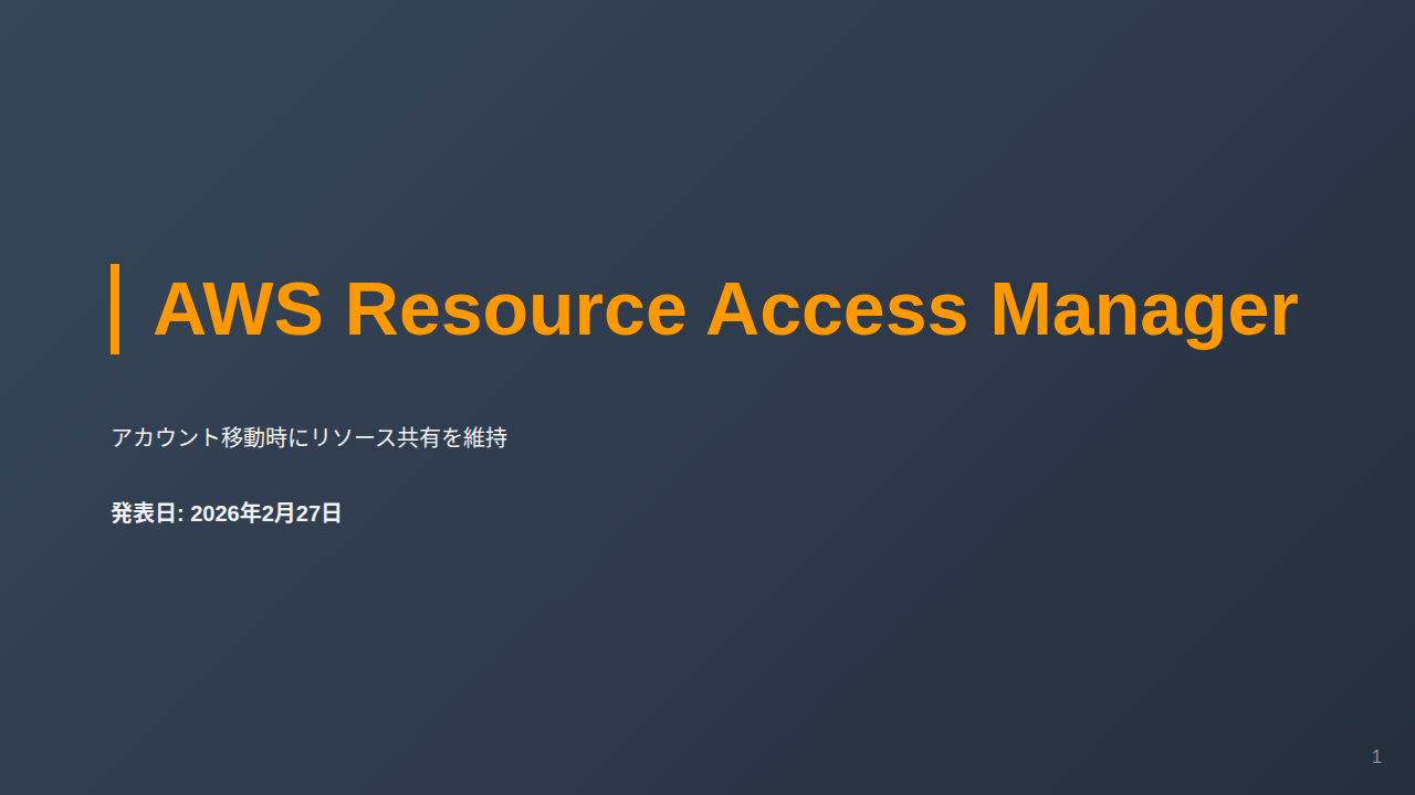 AWS Resource Access Manager のサムネイル