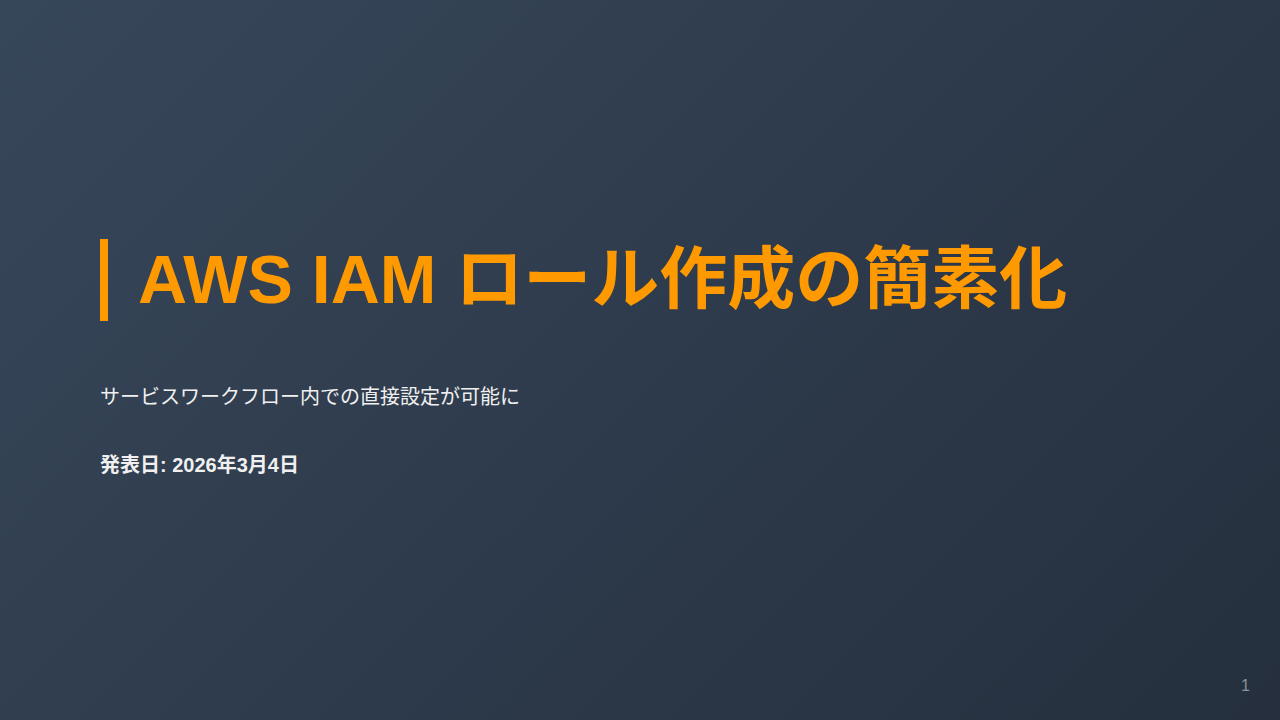 AWS IAM ロール作成の簡素化 のサムネイル