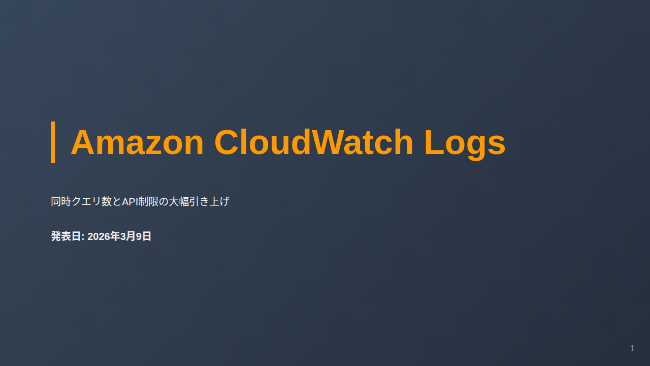 Amazon CloudWatch Logs のサムネイル