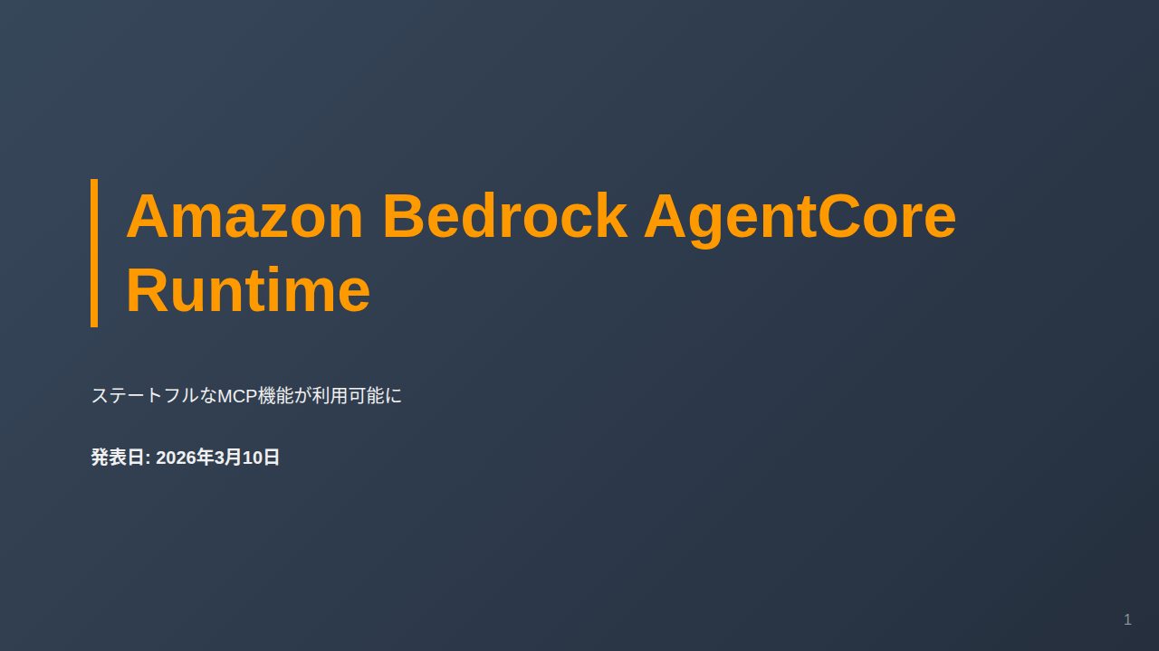 Amazon Bedrock AgentCore Runtime のサムネイル