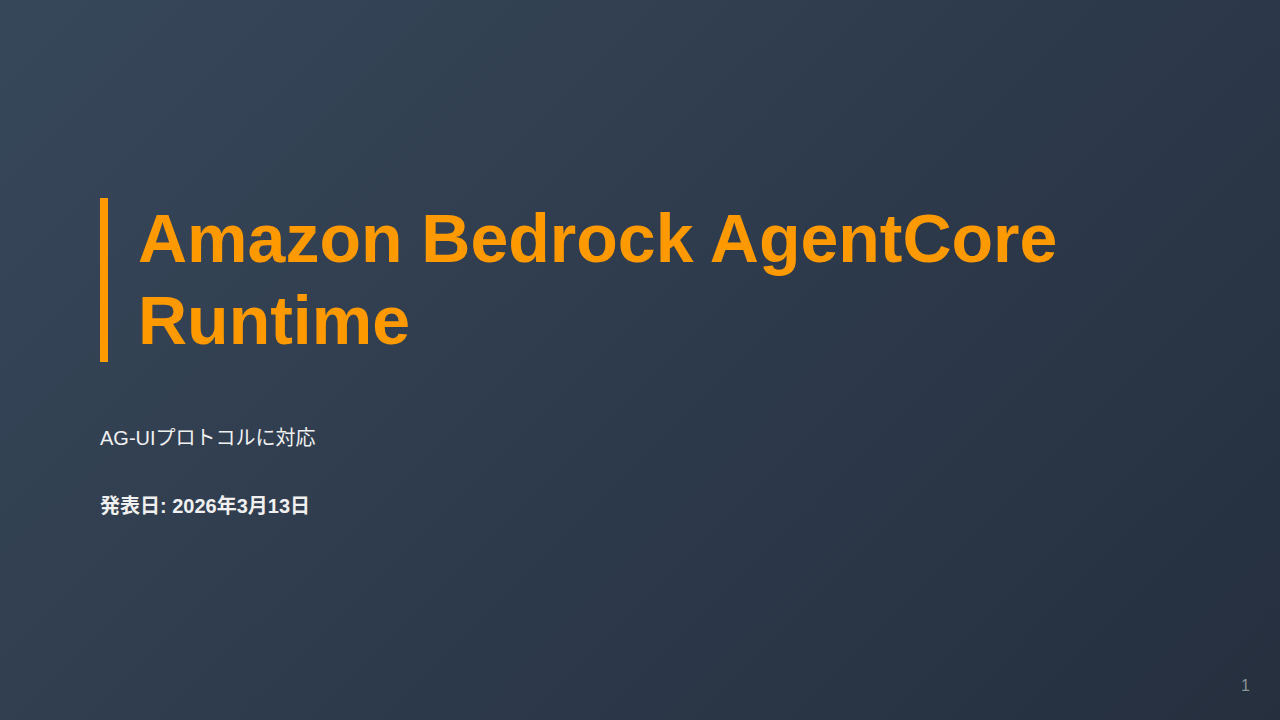 Amazon Bedrock AgentCore Runtime のサムネイル