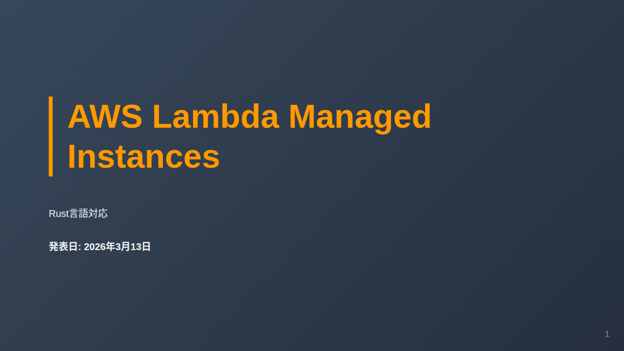 AWS Lambda Managed Instances のサムネイル