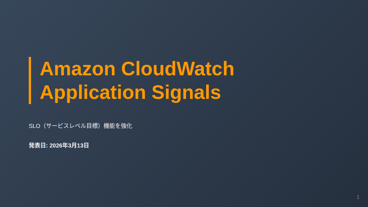 Amazon CloudWatch Application Signals のサムネイル