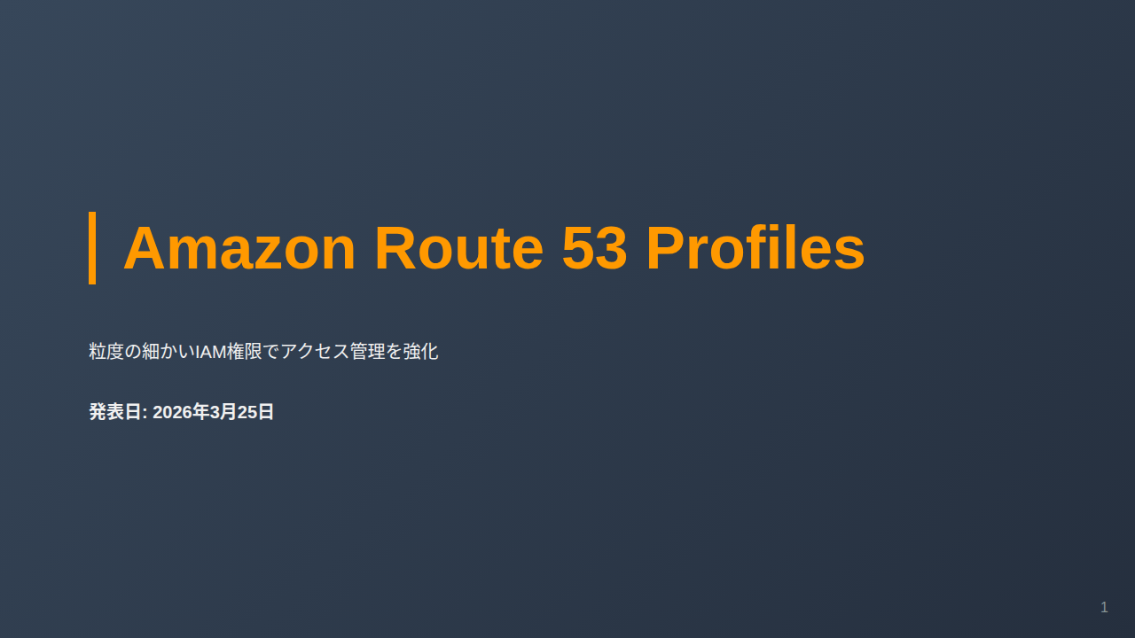 Amazon Route 53 Profiles のサムネイル
