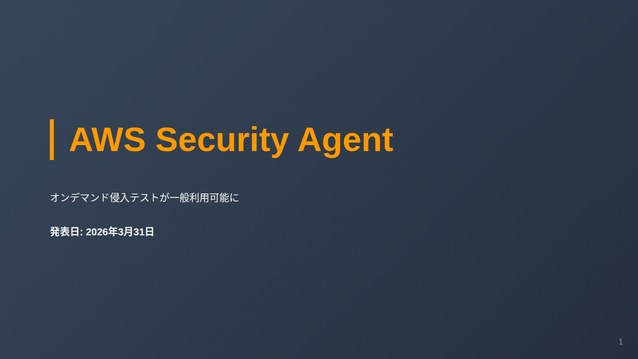AWS Security Agent のサムネイル