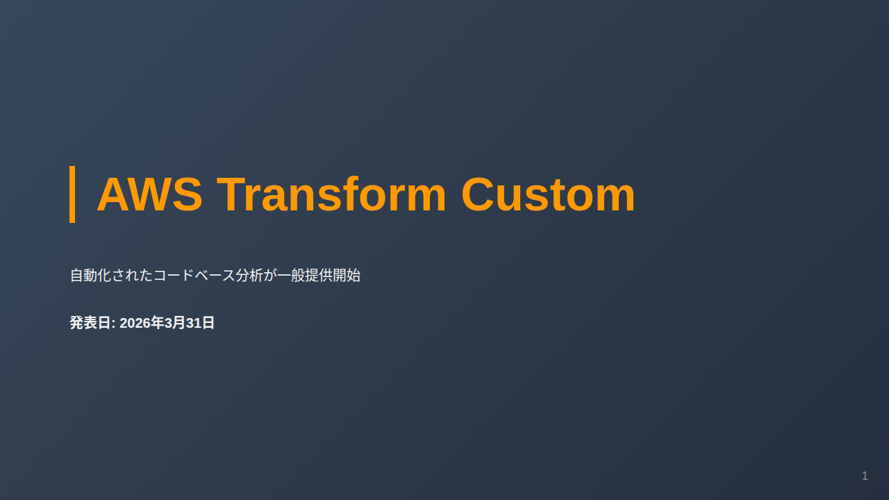 AWS Transform Custom のサムネイル