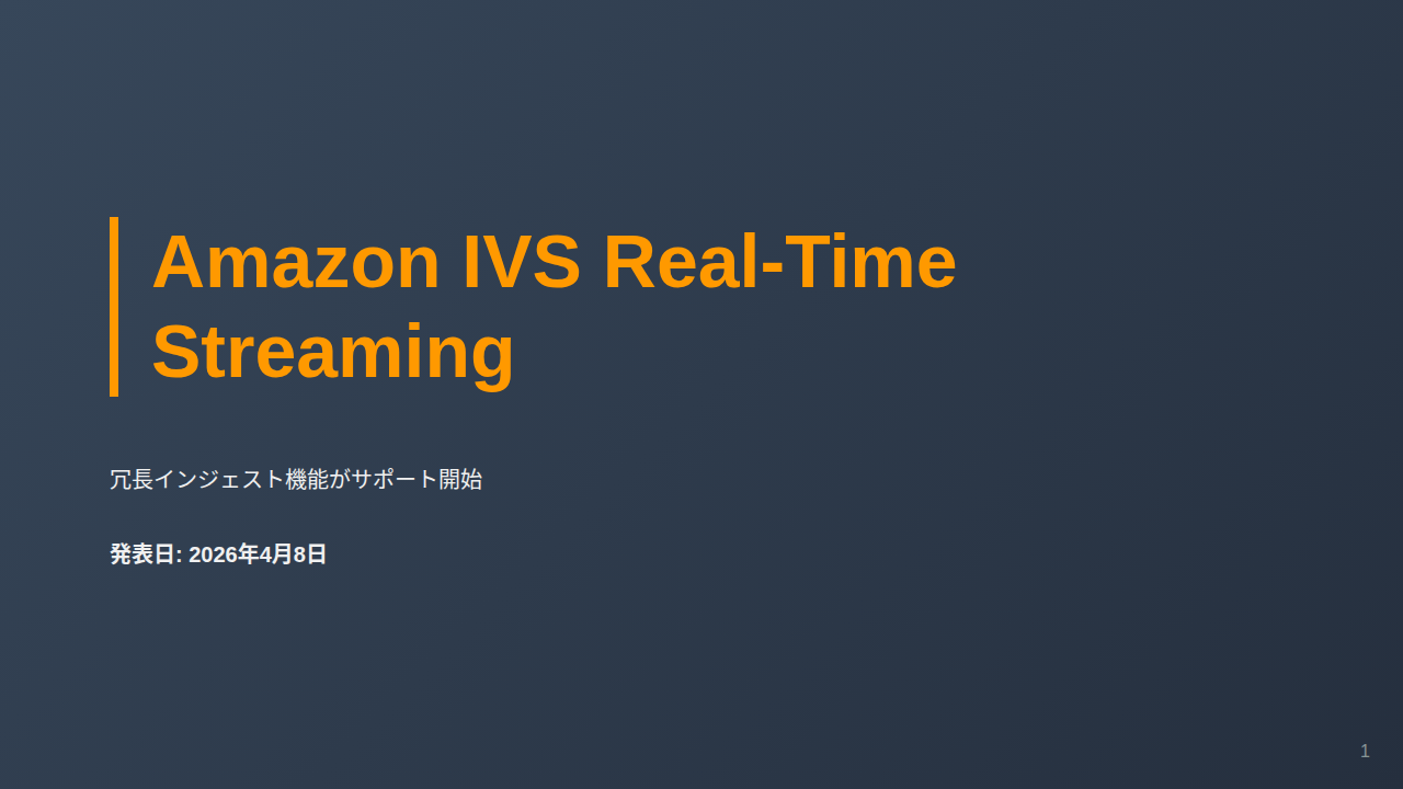 Amazon IVS Real-Time Streaming のサムネイル