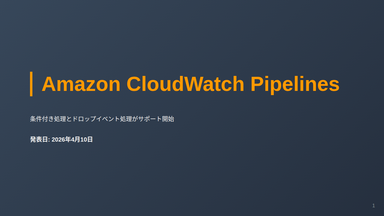 Amazon CloudWatch Pipelines のサムネイル