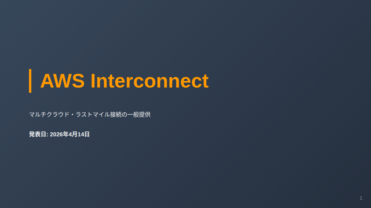 AWS Interconnect のサムネイル