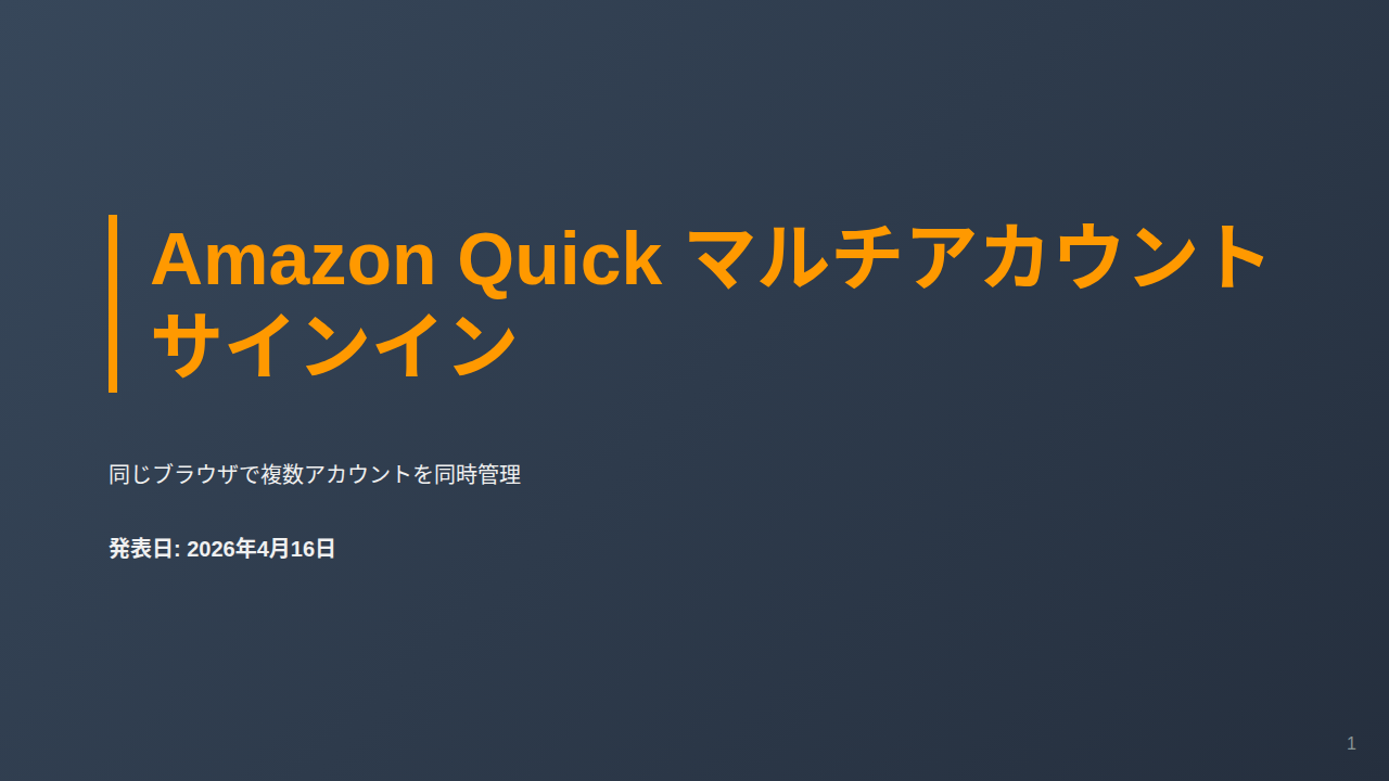Amazon Quick マルチアカウントサインイン のサムネイル