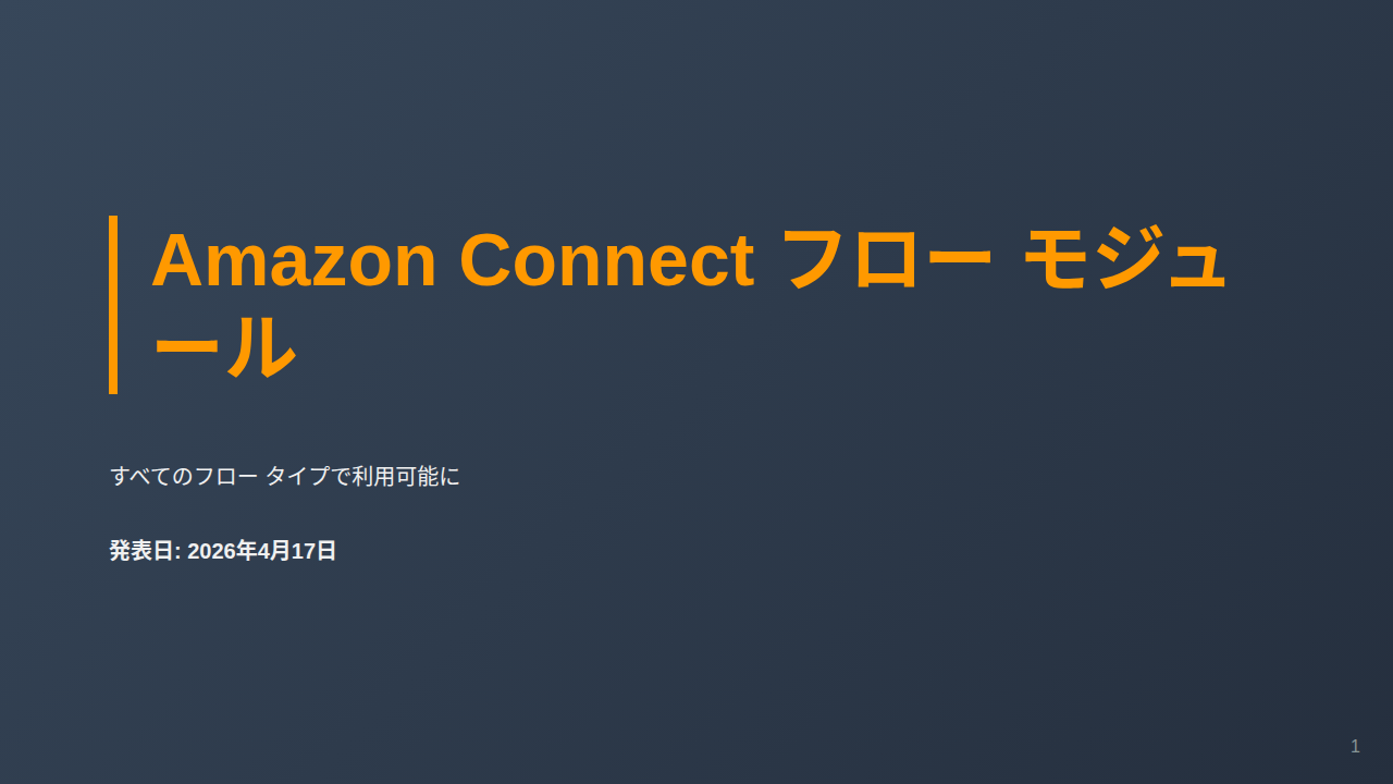 Amazon Connect フロー モジュール のサムネイル