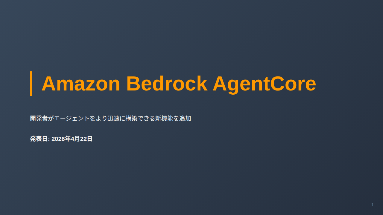 Amazon Bedrock AgentCore のサムネイル