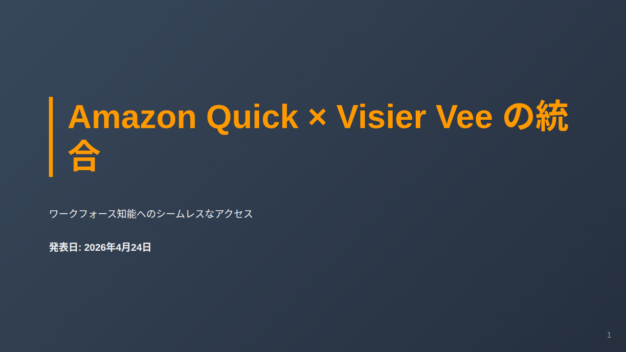 Amazon Quick × Visier Vee の統合 のサムネイル