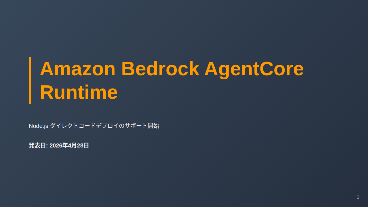 Amazon Bedrock AgentCore Runtime のサムネイル