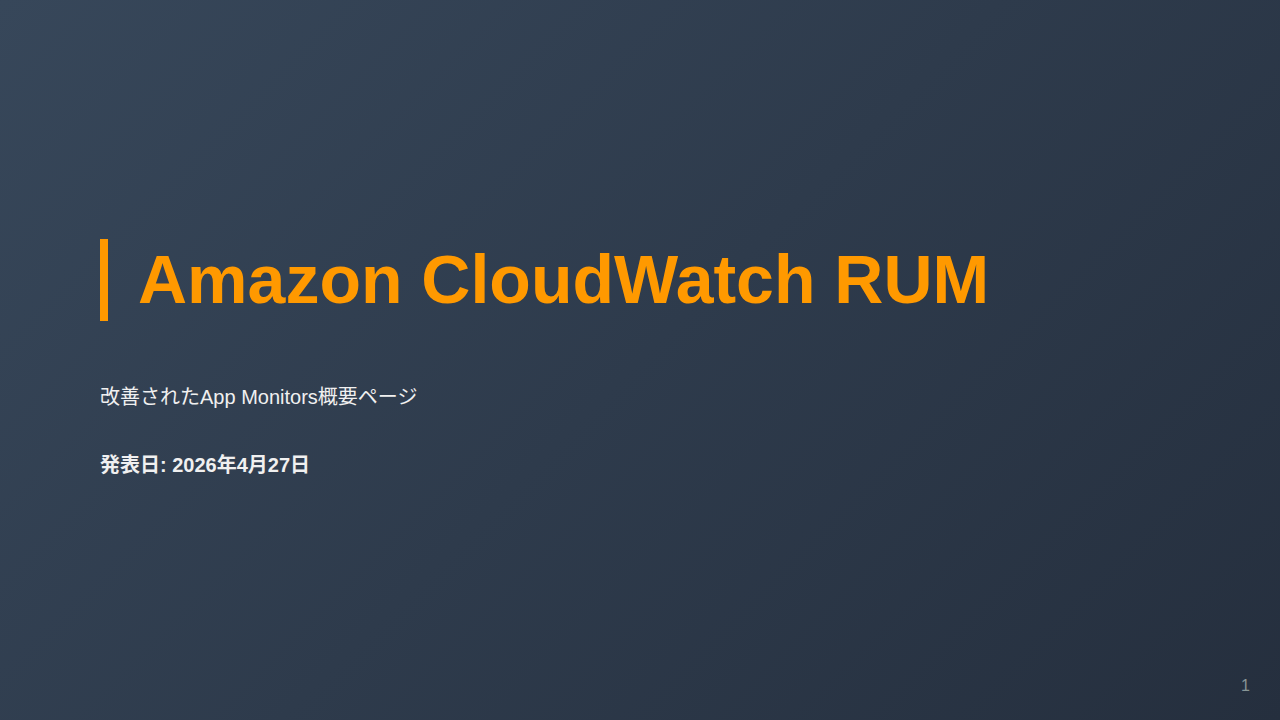 Amazon CloudWatch RUM のサムネイル