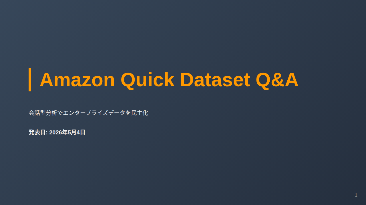 Amazon Quick Dataset Q&A のサムネイル