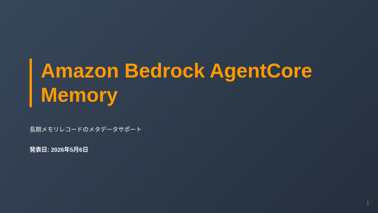 Amazon Bedrock AgentCore Memory のサムネイル