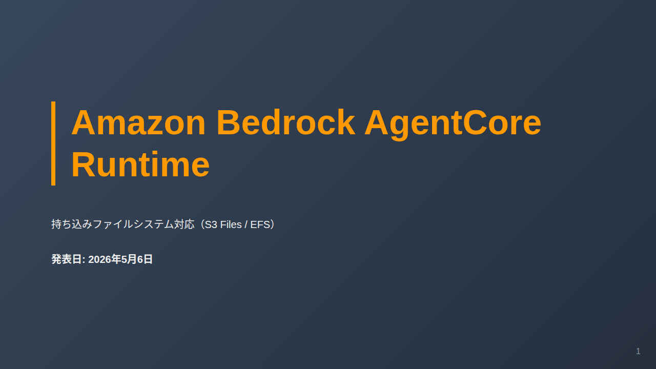 Amazon Bedrock AgentCore Runtime のサムネイル